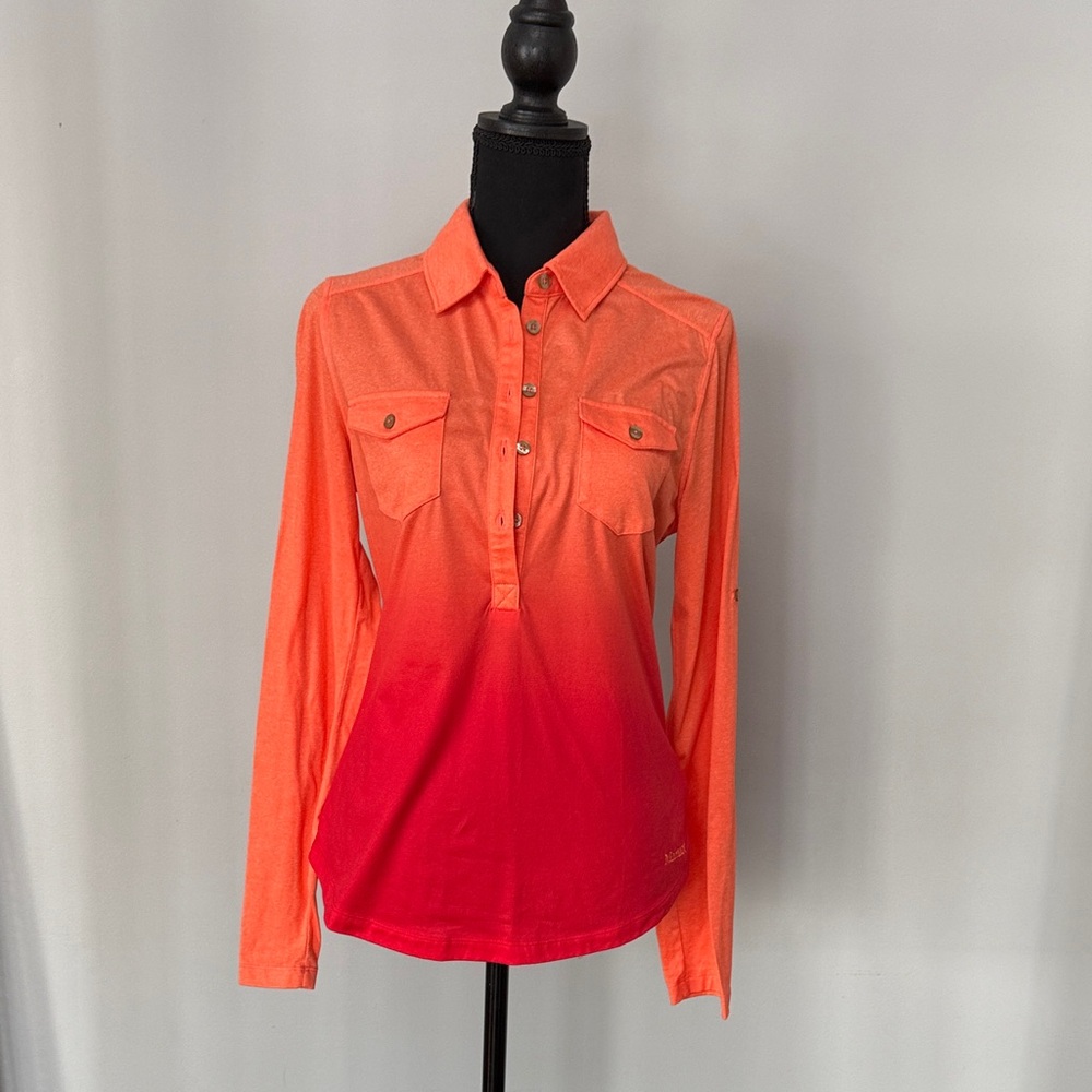 Marmot Women's Ombre Button-Down Shirt - Orange Red